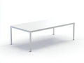 Couchtisch Metallgestell 125x65x40 cm - weiß und silber - rechteckig für Wohnzimmer