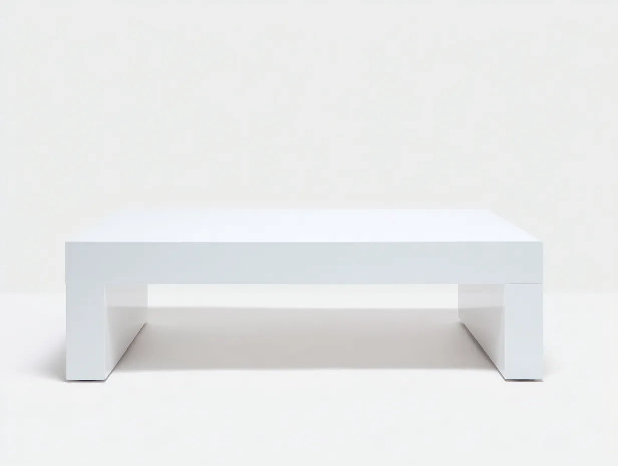Couchtisch 120x70x38 cm - weiß - glänzende Rechteckform für Wohnzimmer