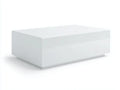 Couchtisch Hochglanz 115x65x36 cm - weiß - geschlossener Blocksockel für Wohnzimmer