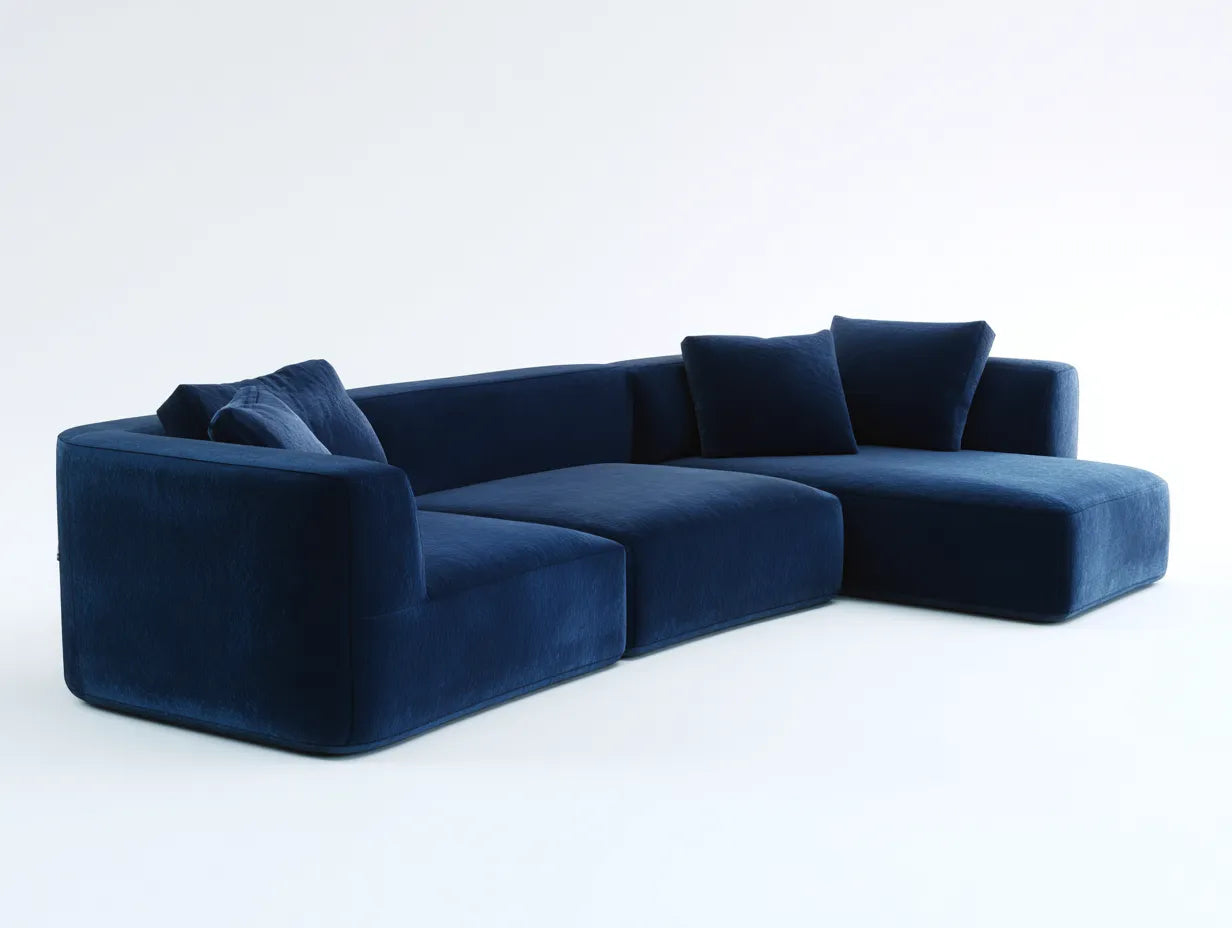 Ecksofa Stoff 315x205x72 cm - tiefblau - kompakte Wohnlandschaft für Wohnzimmer