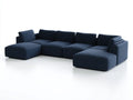 Ecksofa Stoff 360x185x72 cm - dunkelblau - modular für Wohnzimmer