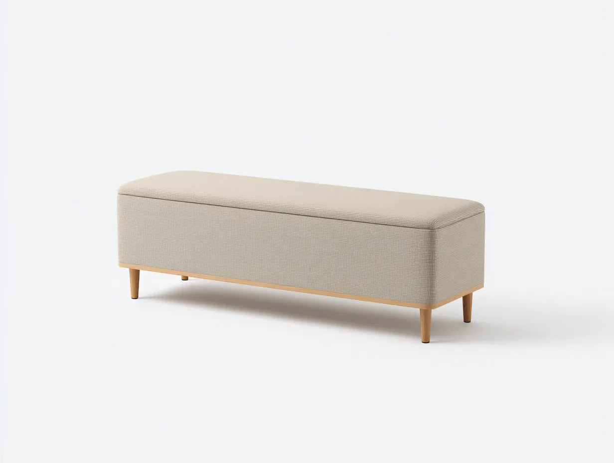 Bank Samt 126x42x44 cm - Dunkelblau - gepolsterte Schlafzimmerbank mit geriffelten Beinen