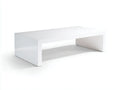 Couchtisch Hochglanz 125x60x39 cm - weiß - Brückenform für Wohnzimmer