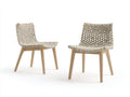 LoungeSessel 2er-Set Holz Papierseil 58x62x82 cm - natur und beige - kompakte Outdoorform