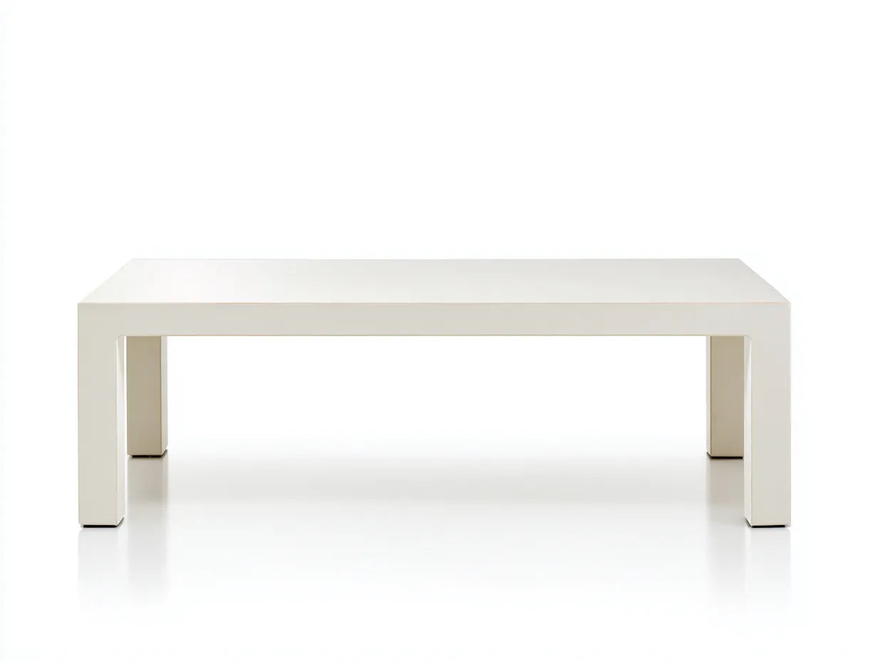 Couchtisch Brückenform 125x60x40 cm - cremeweiß - rechteckig für Wohnzimmer