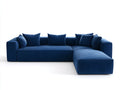 Ecksofa Stoff 340x220x74 cm - kobaltblau - breite Loungefläche für Wohnzimmer