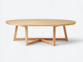 Couchtisch Holz 140x78x41 cm - honigfarben - oval mit offenem Untergestell für Wohnzimmer