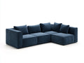 Ecksofa Samtoptik 320x210x73 cm - dunkelblau - weich gepolstert für Wohnzimmer