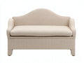 Bank Leinenoptik 132x50x74 cm - Beige - Schlafzimmerbank mit Rückenlehne und Armlehnen