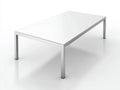 Couchtisch 140x70x38 cm - weiß und silber - schlankes Metallgestell für Wohnzimmer
