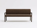 Bank Stoff 140x52x78 cm - Braun und Schwarz - Schlafzimmerbank mit Rückenlehne und Metallrahmen