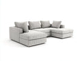 Ecksofa Stoff 305x210x76 cm - hellgrau - Loungeform für Wohnzimmer
