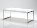 Couchtisch 130x75x40 cm - weiß und silber - rechteckiger Rahmen für Wohnzimmer